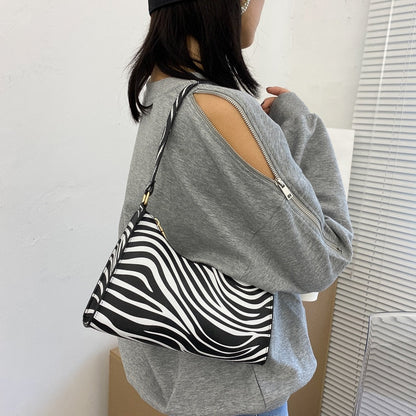 Fashionable Black White Stripe Tote Bag