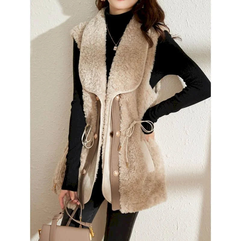 Women's Plush Wool Vest - OutfitLondon