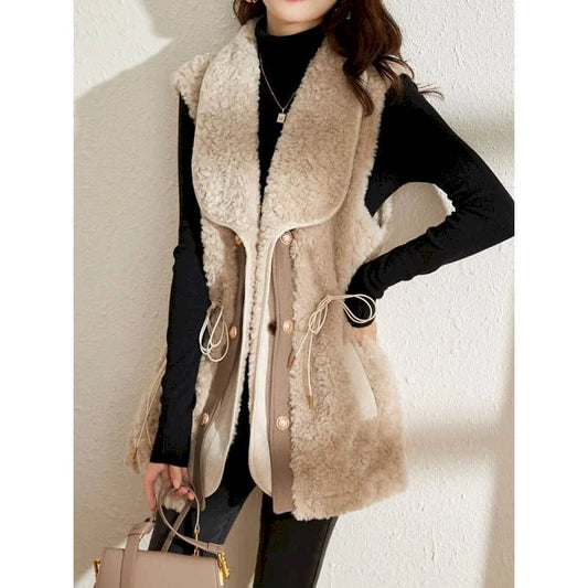 Women's Plush Wool Vest - OutfitLondon