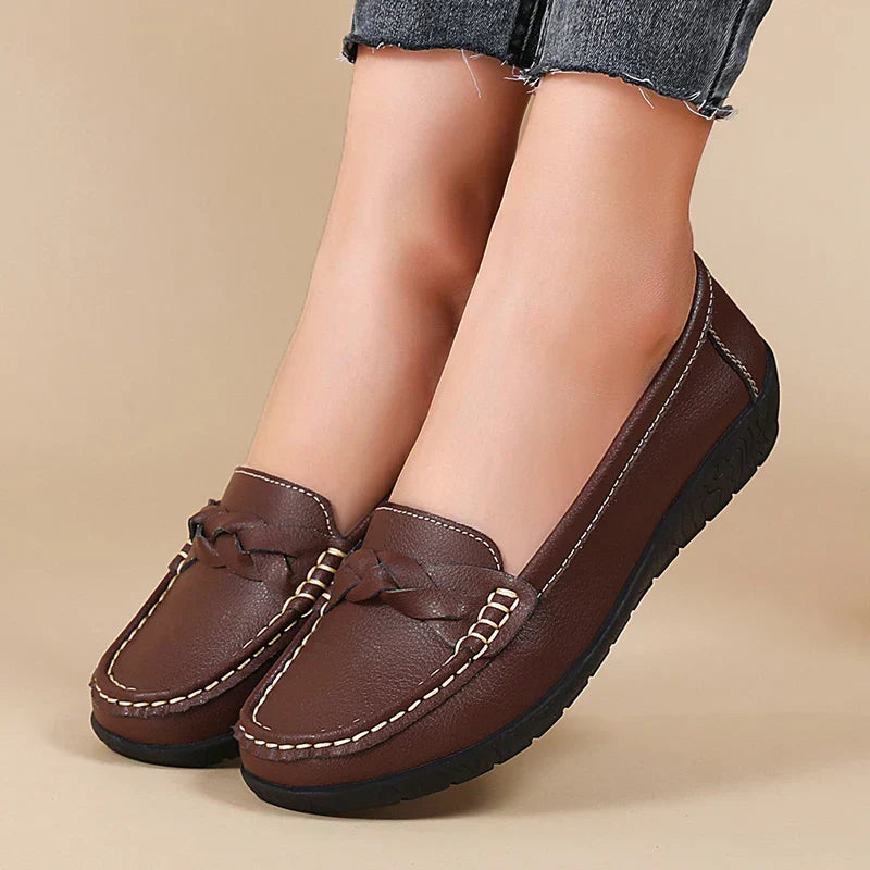 Genuine Leather Mens Slip On Loafers Big Size
