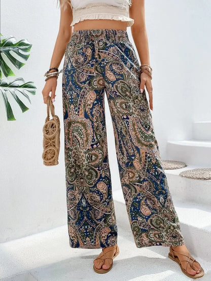 Relaxed Fit Soft Elastic Printed Ladies Pants