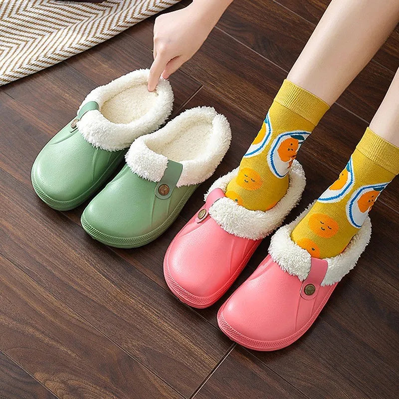 Warm Fuzzy Clogs - Waterproof Thermal Slippers - OutfitLondon