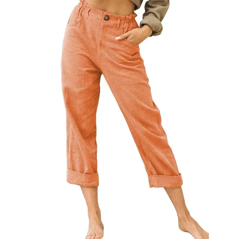 Comfortable Summer Linen Pants for Women with Pockets