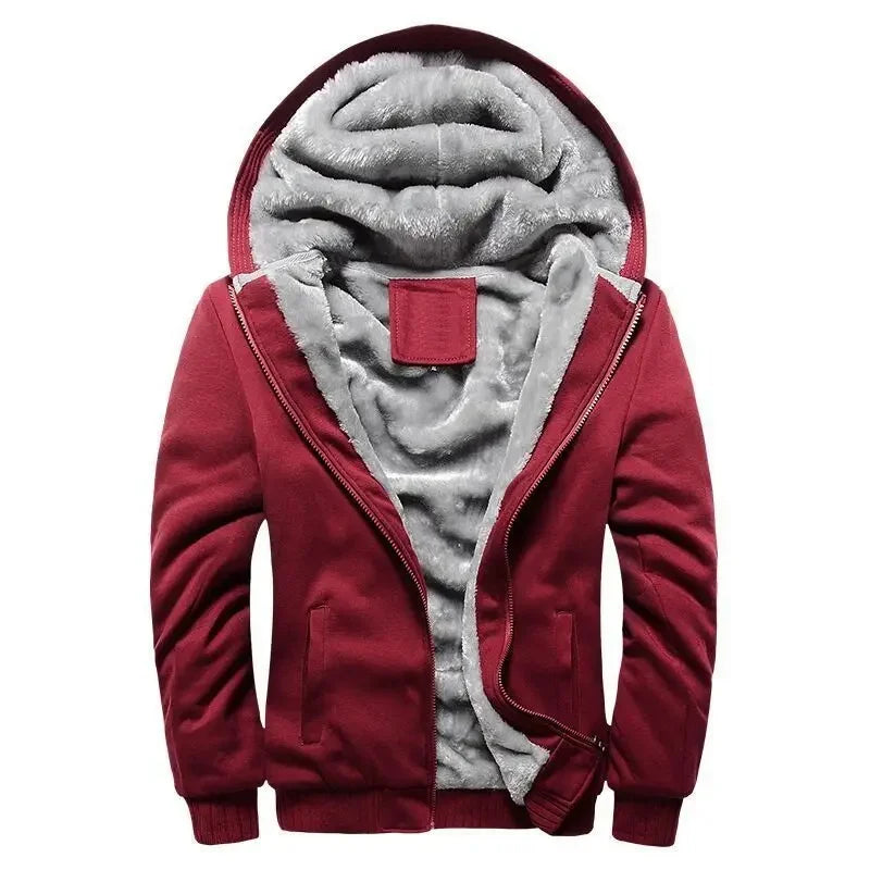 Warm Hooded Quilted Fleece Coat