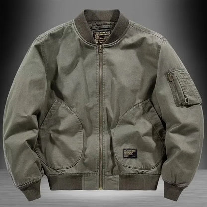 Relaxed Fit Cotton Bomber Jacket - OutfitLondon