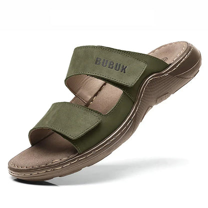 Genuine Leather Men's Beach Slip On Shoes - OutfitLondon