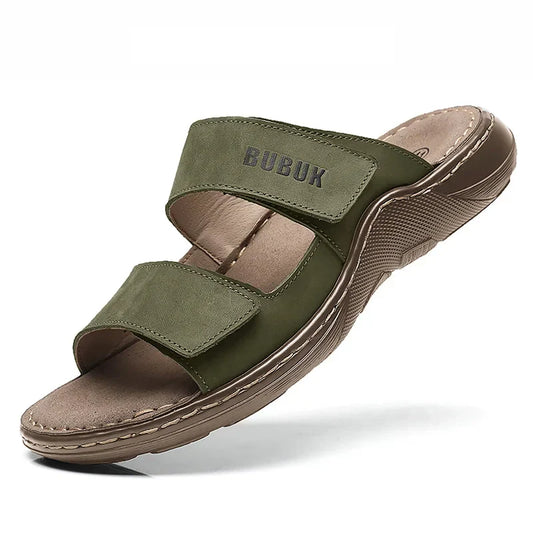 Genuine Leather Men's Beach Slip On Shoes - OutfitLondon
