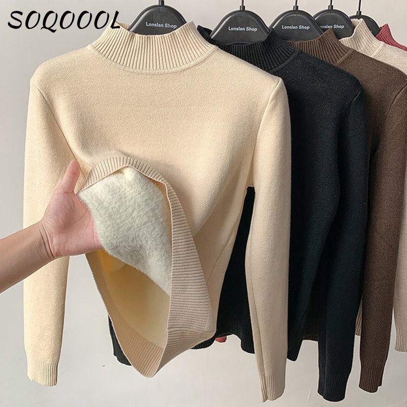 Soft Warm Cable Turtleneck Sweater