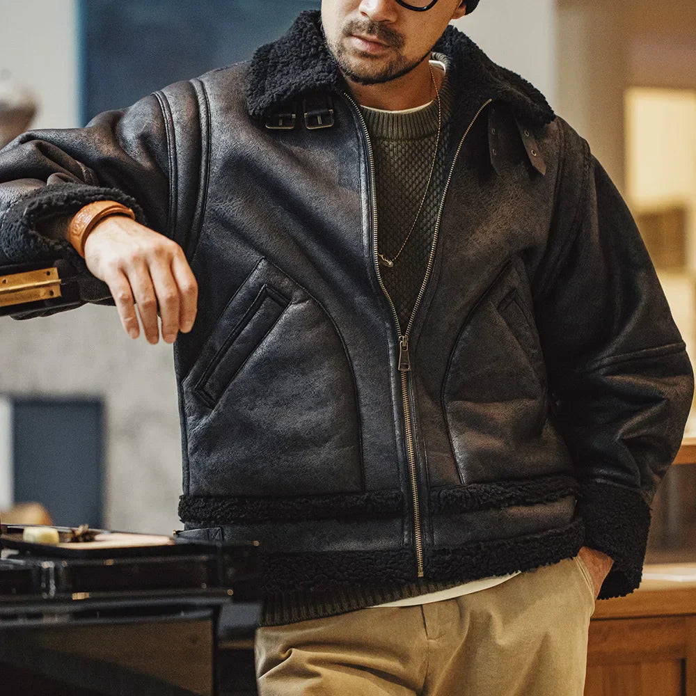 Tough Faux Leather Mens Biker Jacket - OutfitLondon