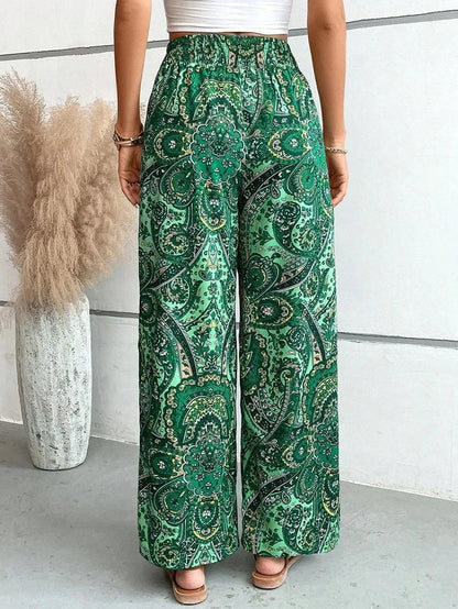 Relaxed Fit Soft Elastic Printed Ladies Pants