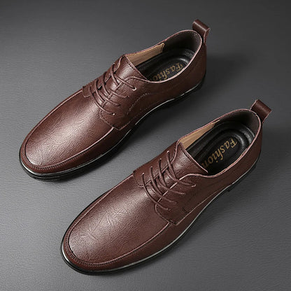 Brown Real Leather Oxford Shoes