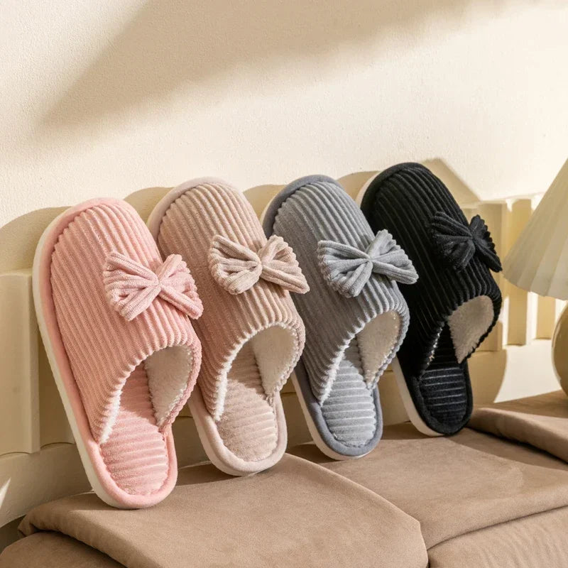 Comfortable Slippers with Cute Bow
