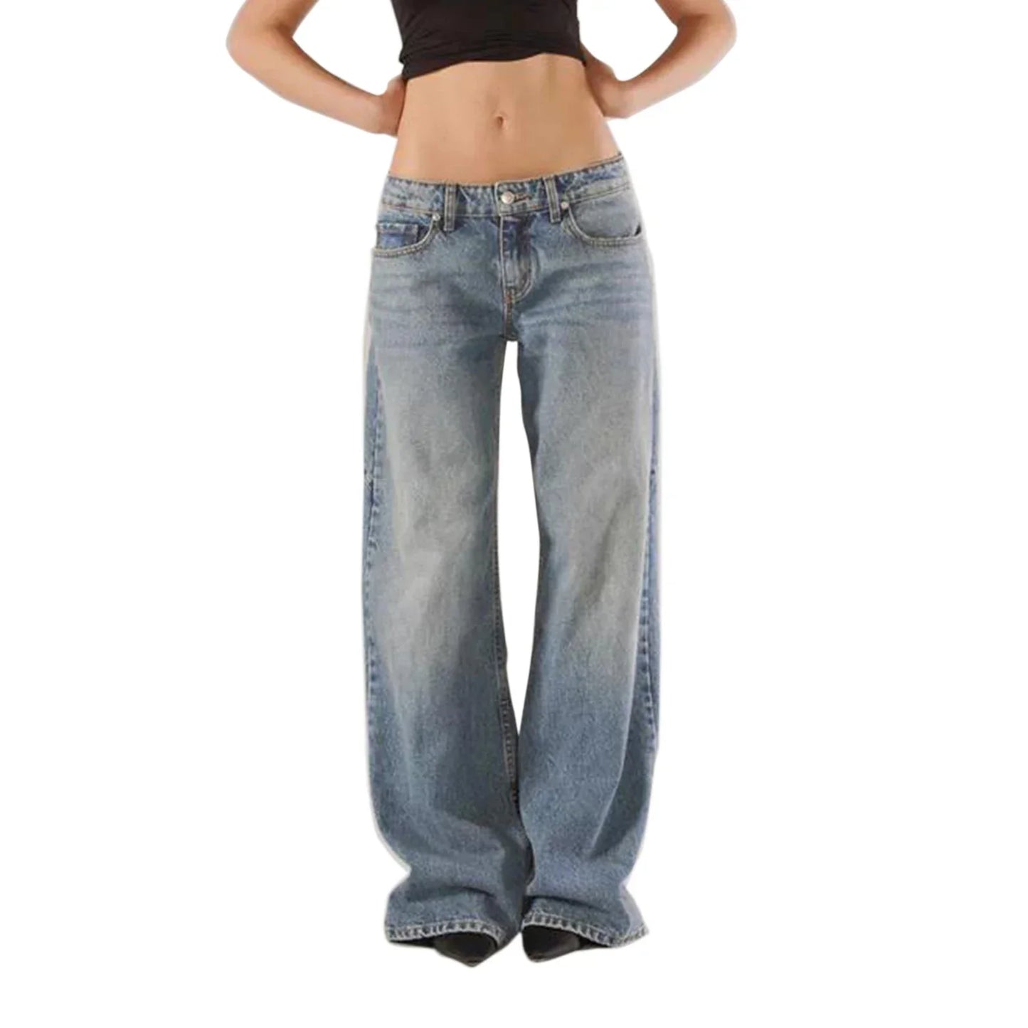 Comfortable Loose Fit Women's Straight Jeans