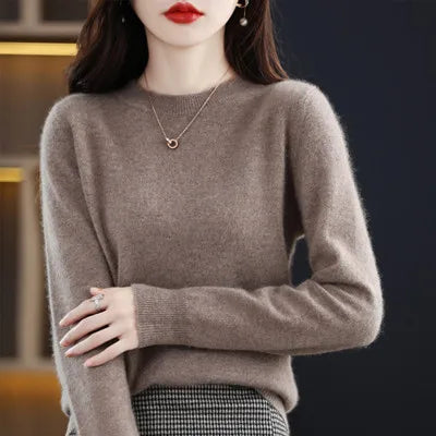 Warm Wool Crew Neck Women's Winter Sweater