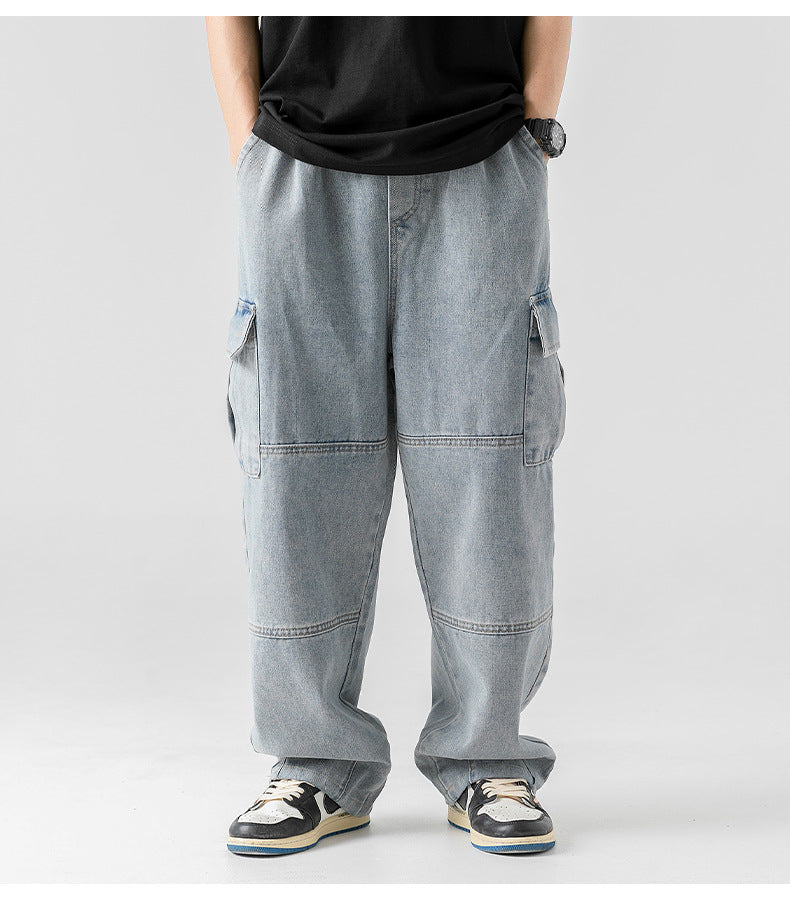 Relaxed Fit Mens Cargo Pants Jeans
