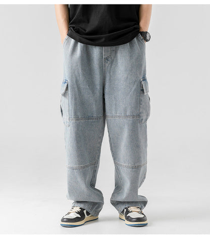 Relaxed Fit Mens Cargo Pants Jeans