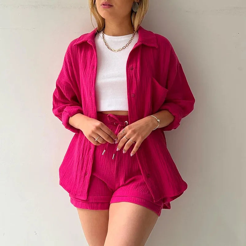 Comfy Casual Cotton Jumpsuit Set - Gentle Breathable - OutfitLondon