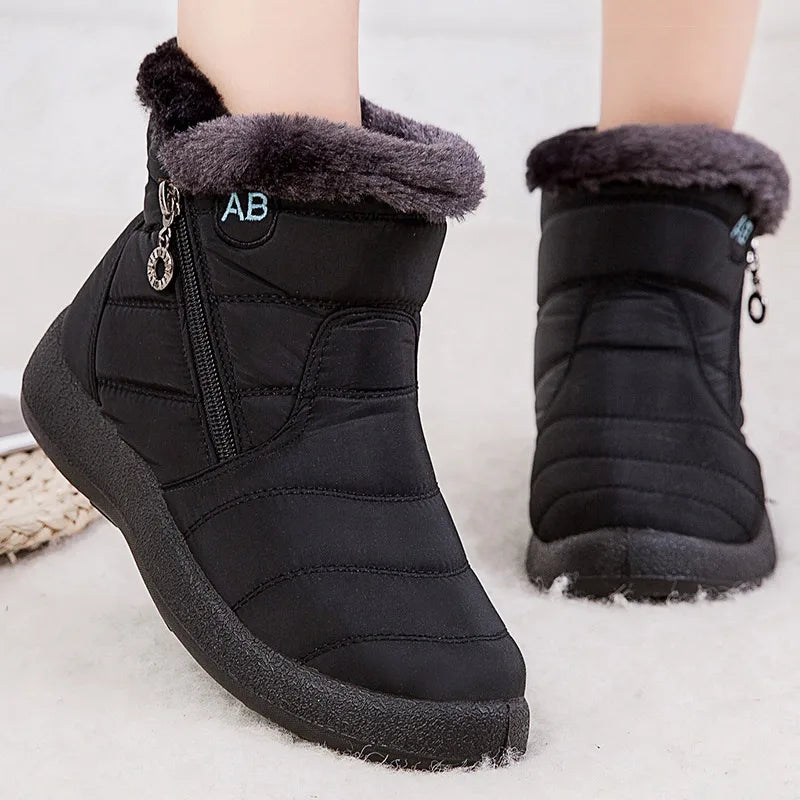 Warm Women's Winter Ankle Boots - OutfitLondon