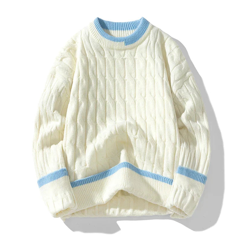 Women's Cable Knit Pullover Sweater - OutfitLondon