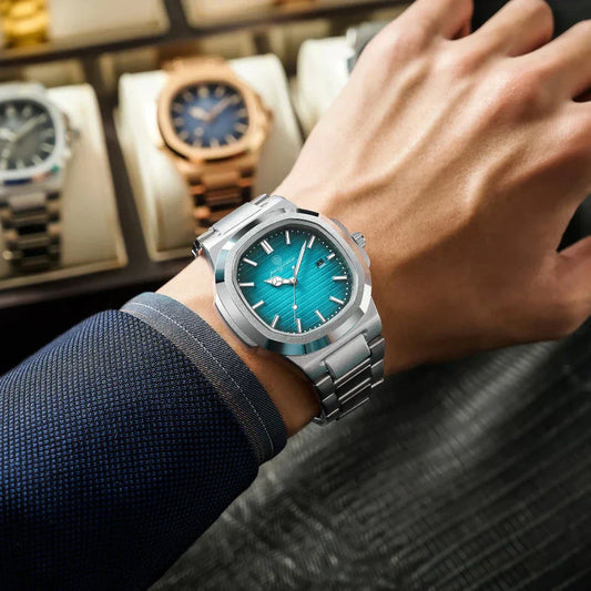 Men's Stainless Steel Quartz Watch Water Resistant Date Display - OutfitLondon