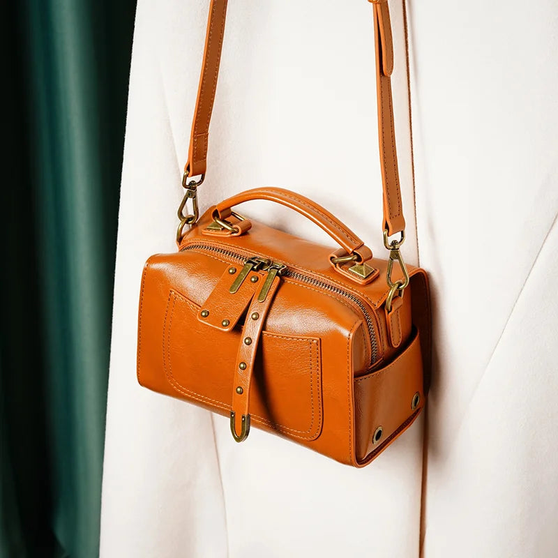 Genuine Brown Leather Shoulder Bag