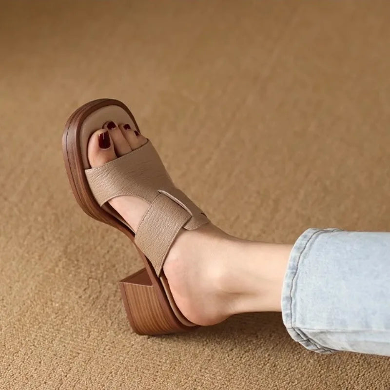 Genuine Leather Strap Summer Sandals - OutfitLondon