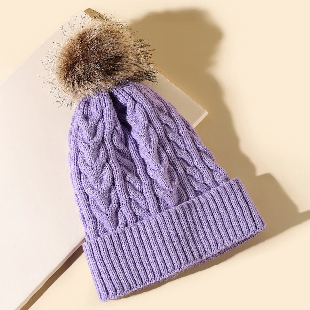Warm Fuzzy Knit Winter Hat for Ladies