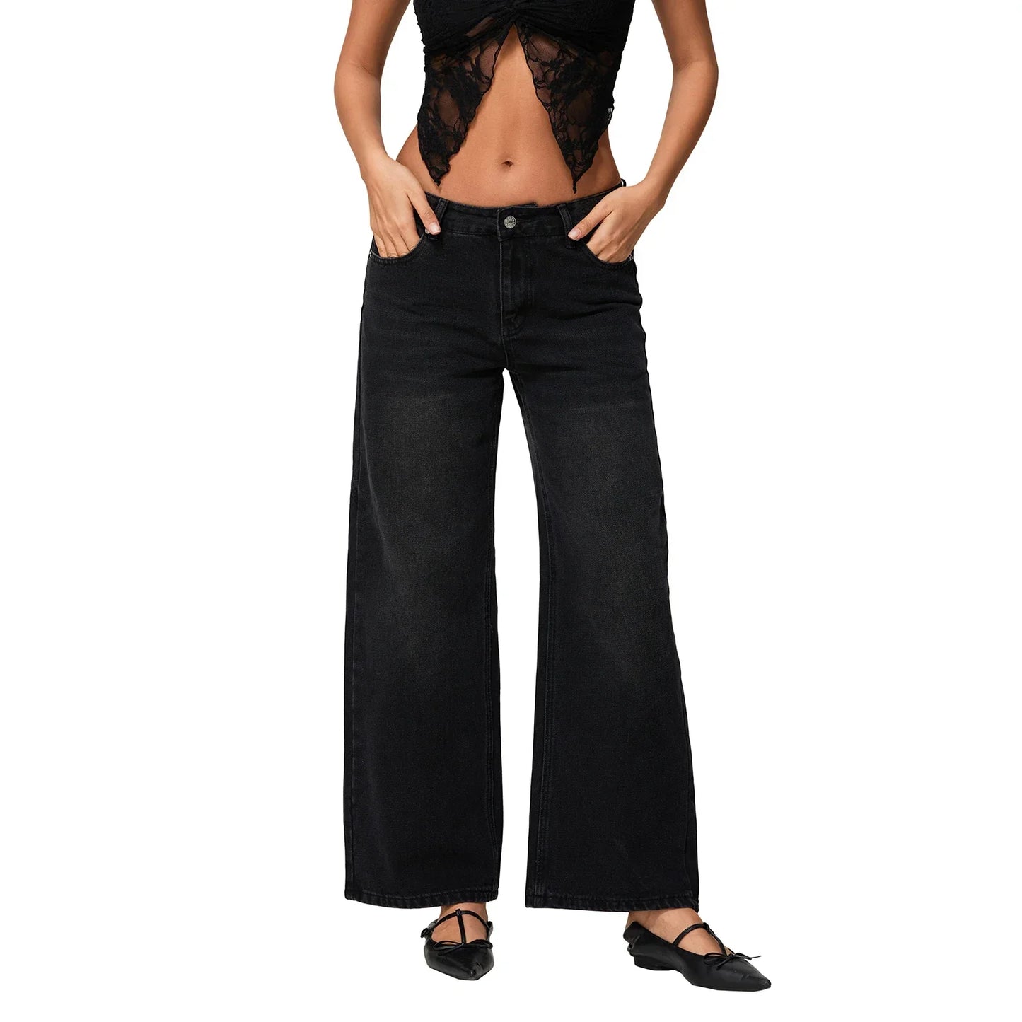 Comfortable Loose Fit Women's Straight Jeans