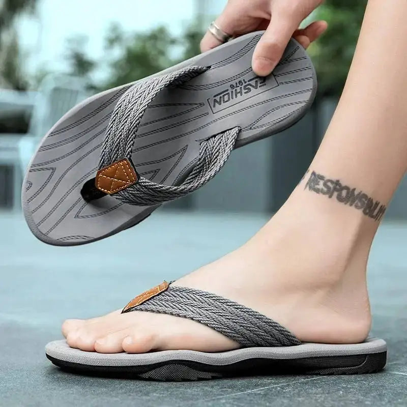 Relaxed Fit Mens Beach Flip Flops