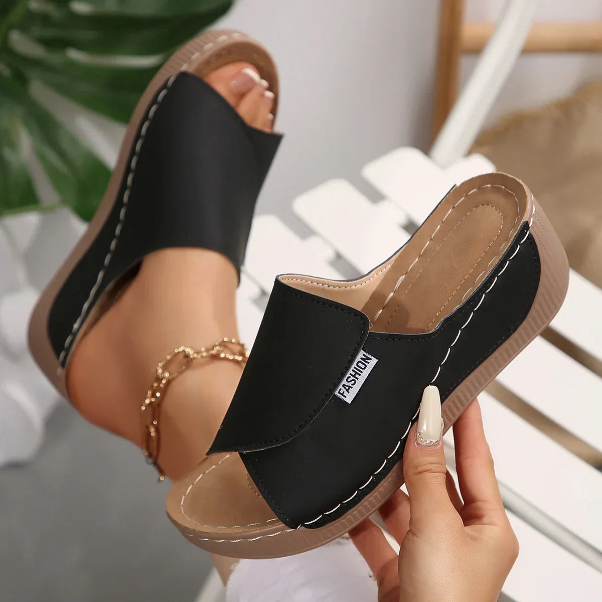 Cozy High Heel Mule Slippers