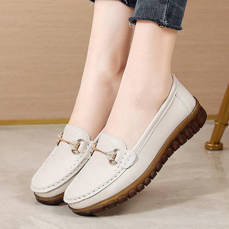 Comfy Slip On Leather Shoes - OutfitLondon