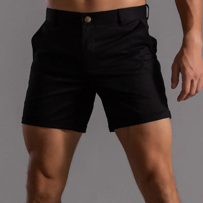 Mens 4 Way Stretch Mid Length Shorts Tailored Fit Semi Elastic