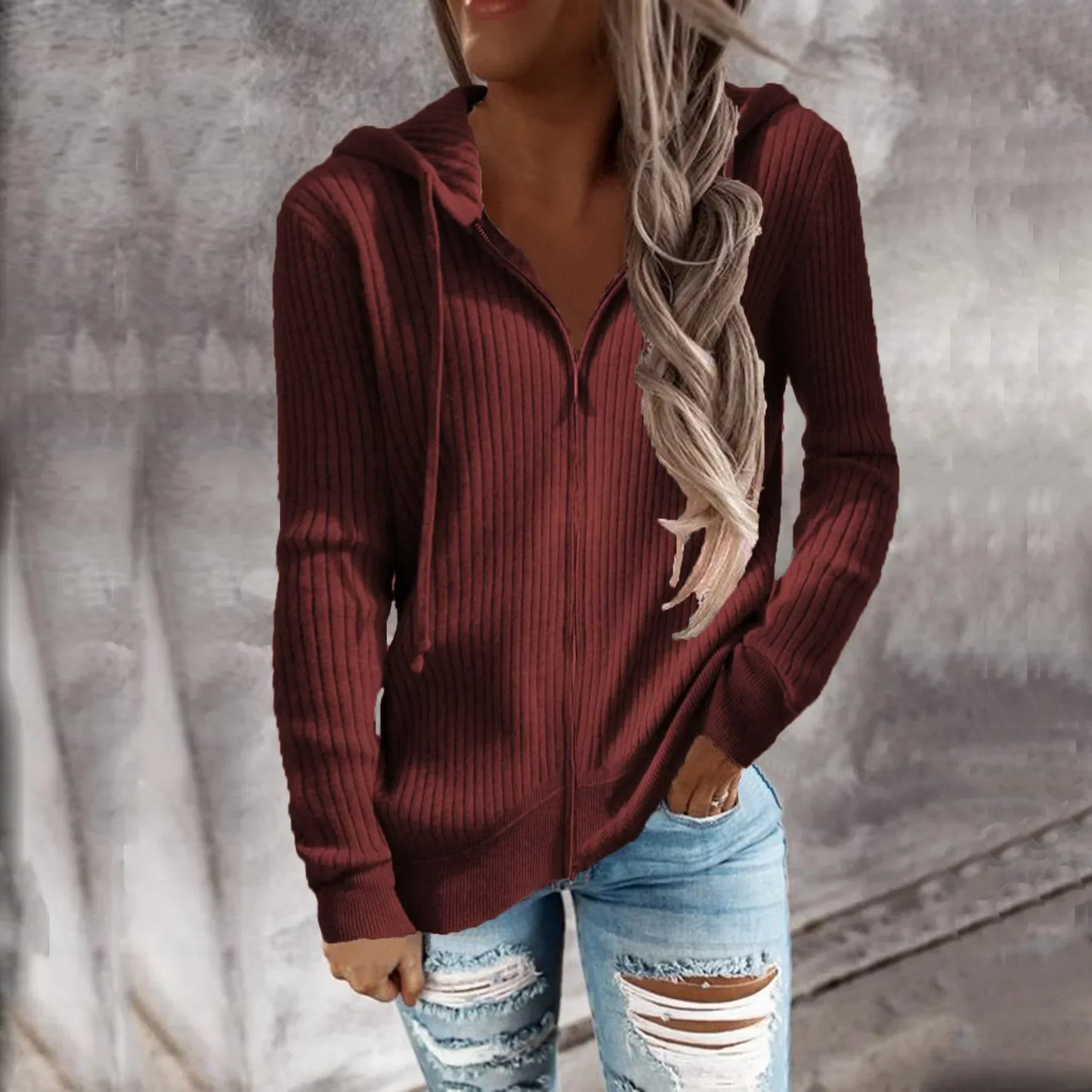 Warm Women's Zip Up Fleece Hoodie Jacket
