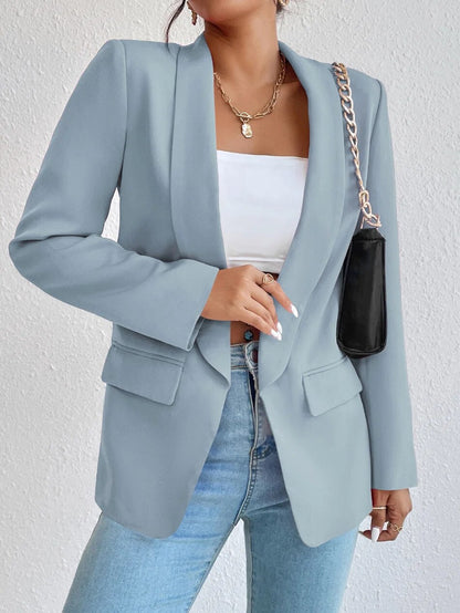 Women's Classic Fit Open Front Coat with Pockets