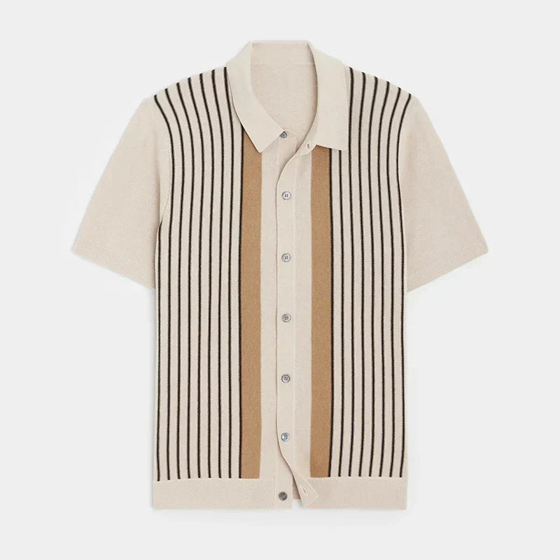 Casual Breathable Striped Polo Shirt for Men
