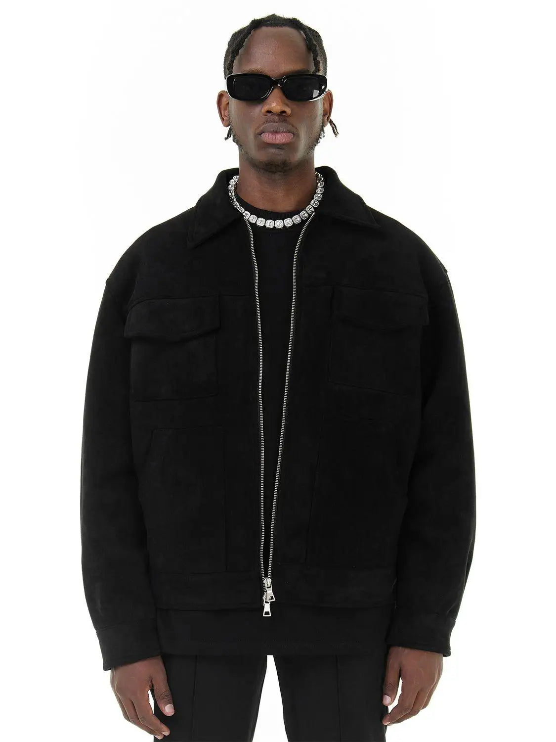 Premium Suede Parka Coat - Grey City Style