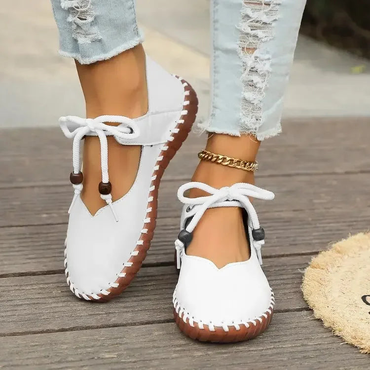 Comfortable Low-Heel Lace-Up Shoes