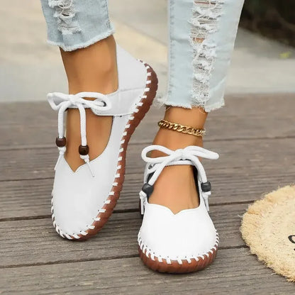 Comfortable Low-Heel Lace-Up Shoes