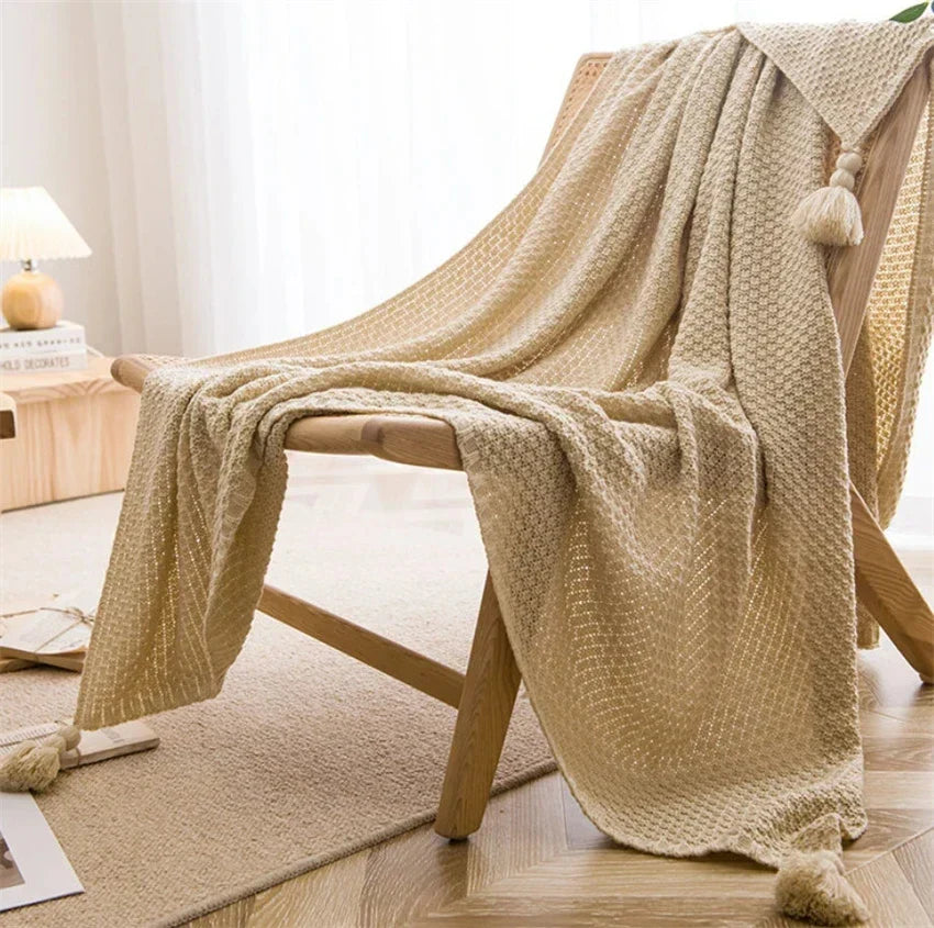 Nordknit Fringe Throw Blanket