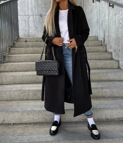 Warm Double Breasted Women's Parka Coat