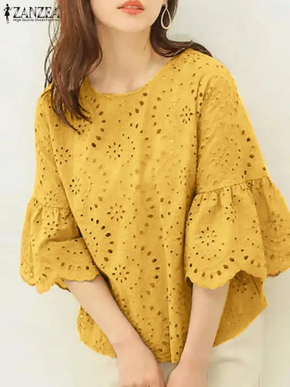 Elegant Floral Women's Blouse - OutfitLondon