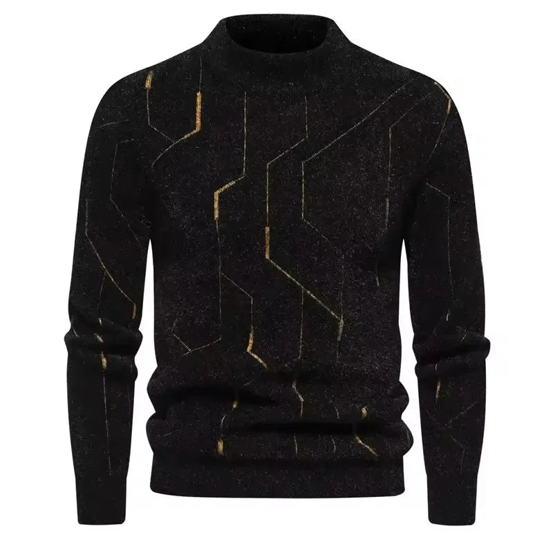 Faux Fur Crew Neck Men's Sweater