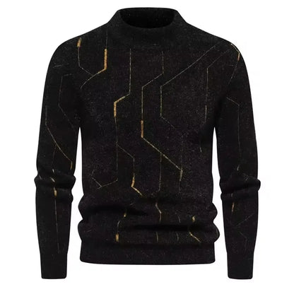 Faux Fur Crew Neck Men's Sweater