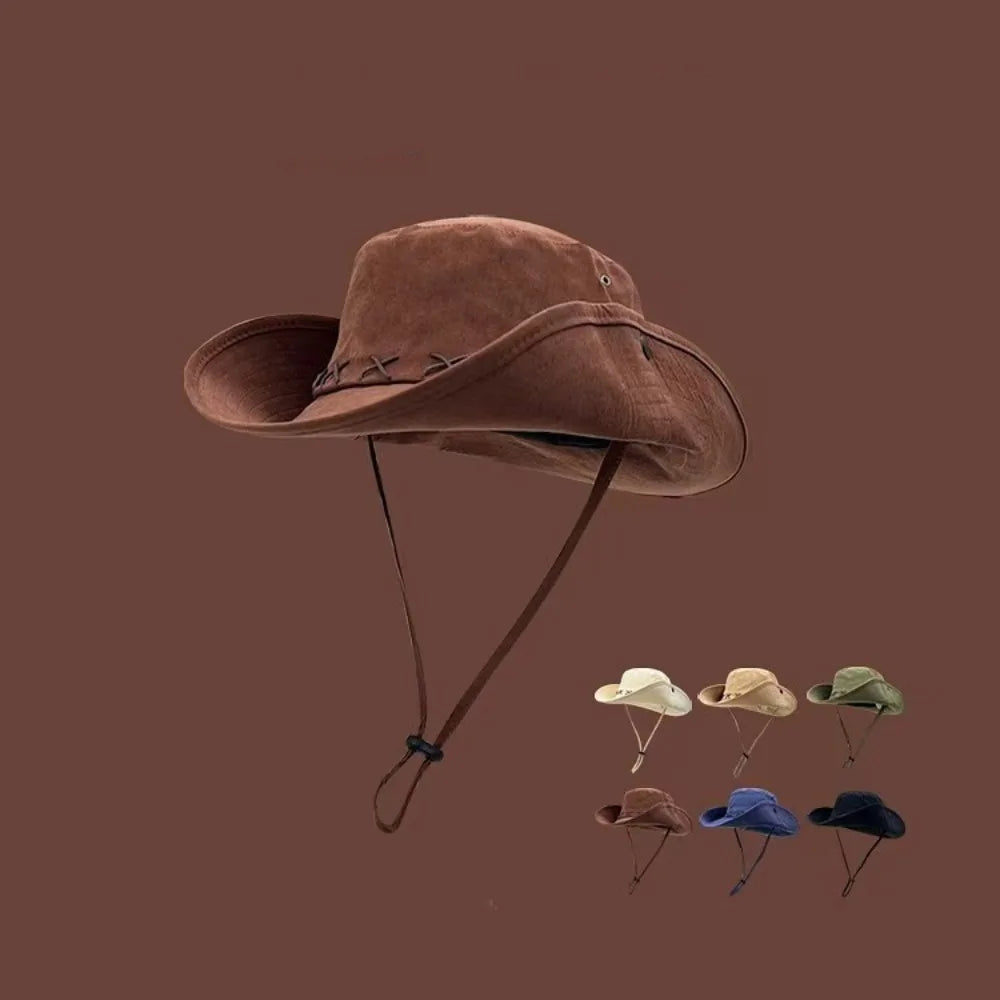 Breathable Western Hat - Wide Brim Sun Protection - OutfitLondon