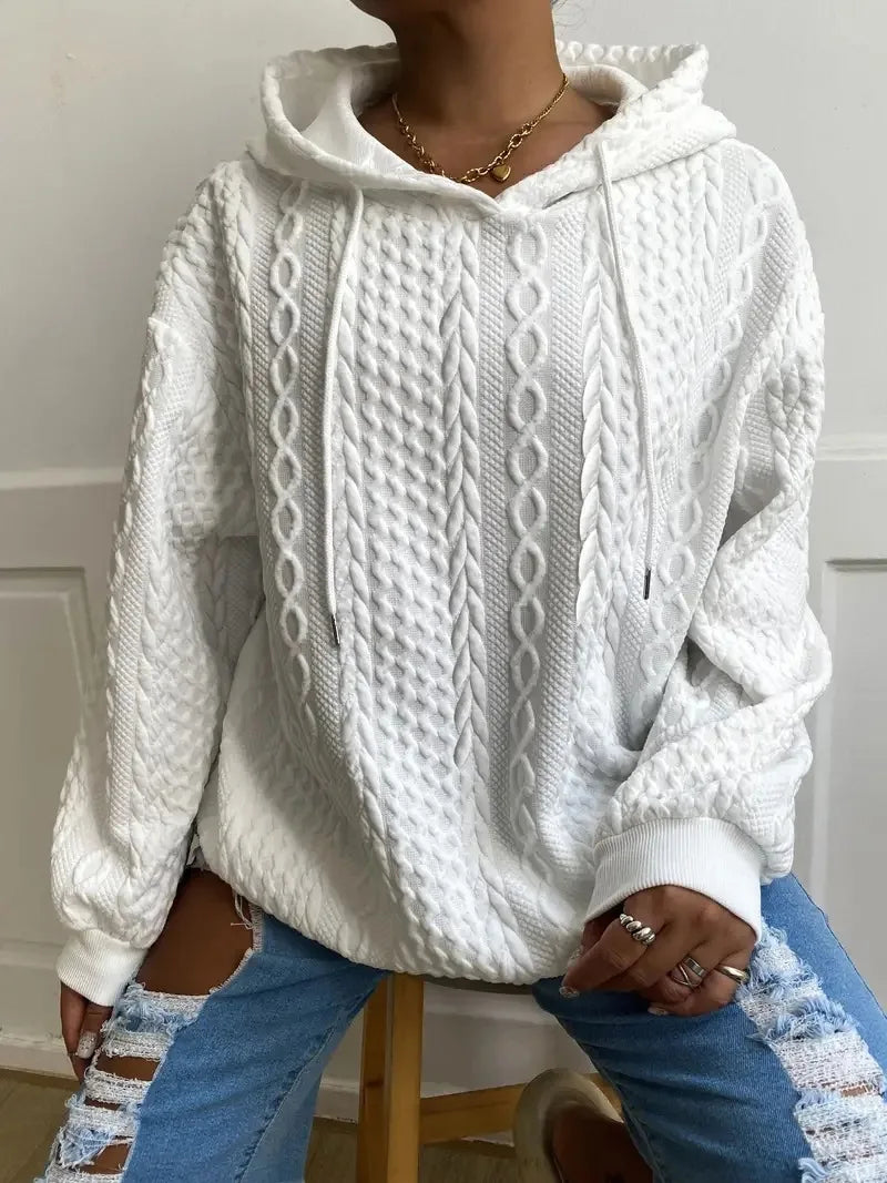 Warm Women's Long Sleeve Winter Hooded Sweatshirt