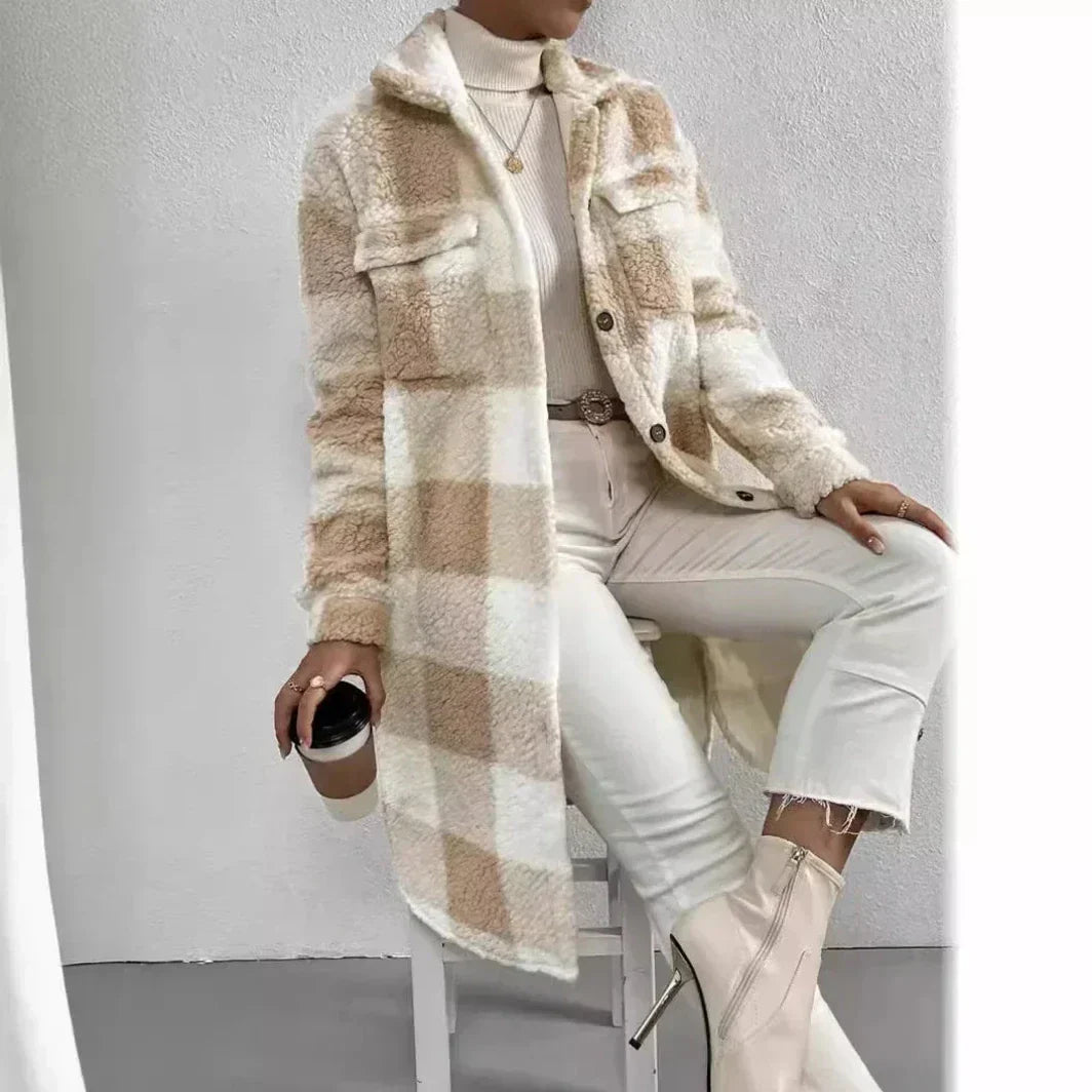 Women's Plaid Longline Trench Coat