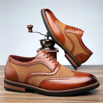 Authentic Brown Leather Oxford Shoes