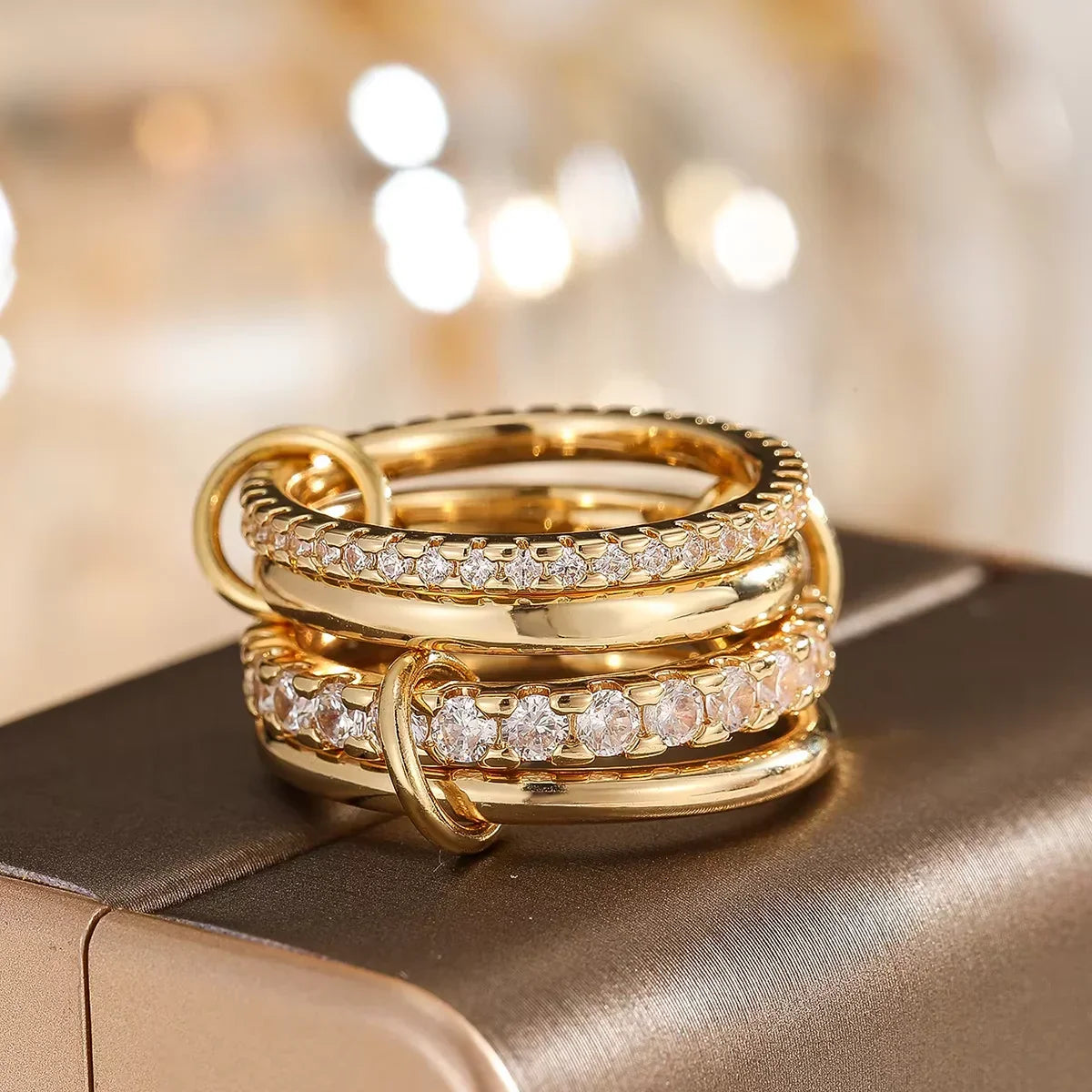 Classic Two Tone Copper Ring Set