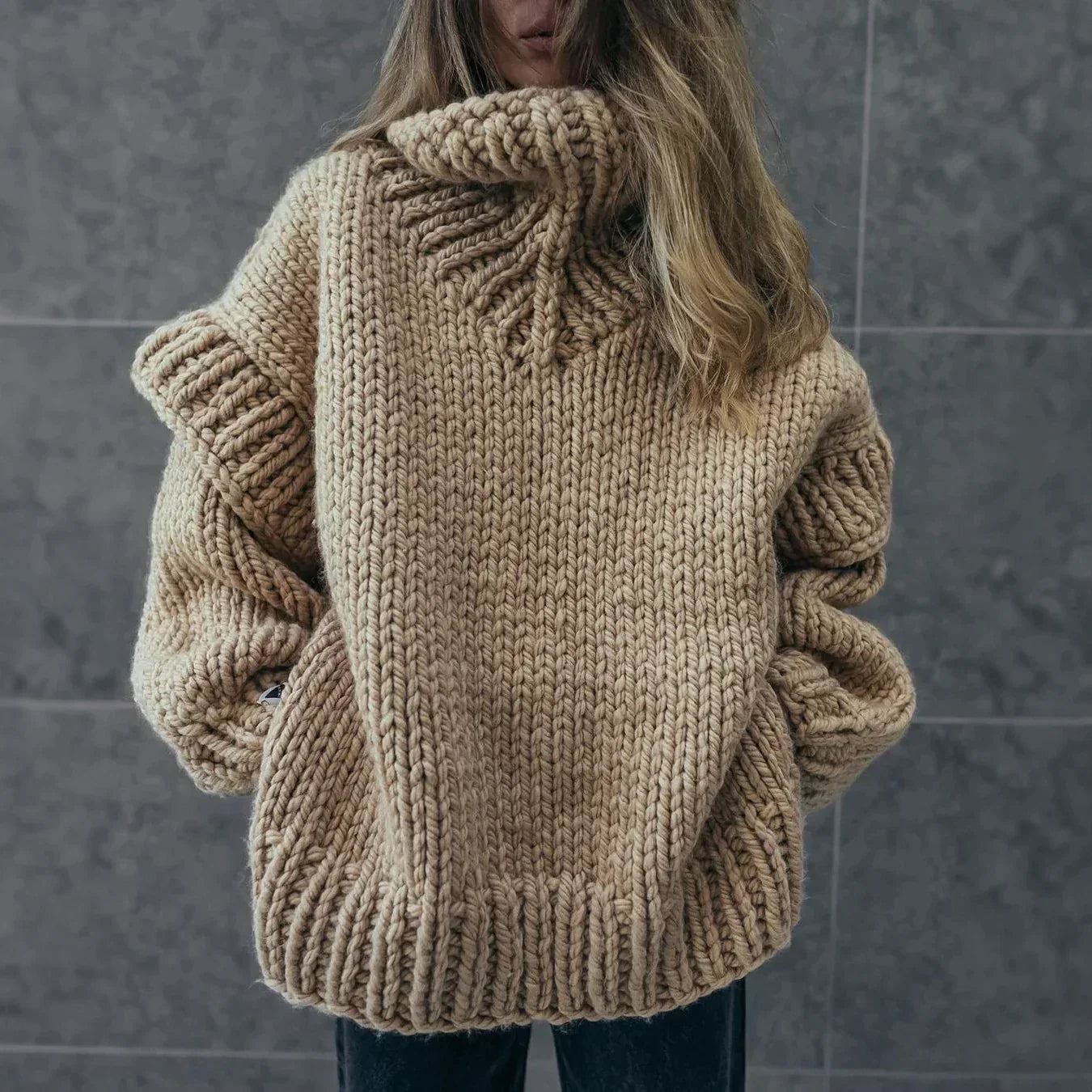 Warm Oversized Crew Neck Winter Sweater