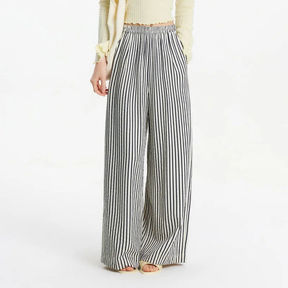 Relaxed Fit Wide Leg Striped Pants